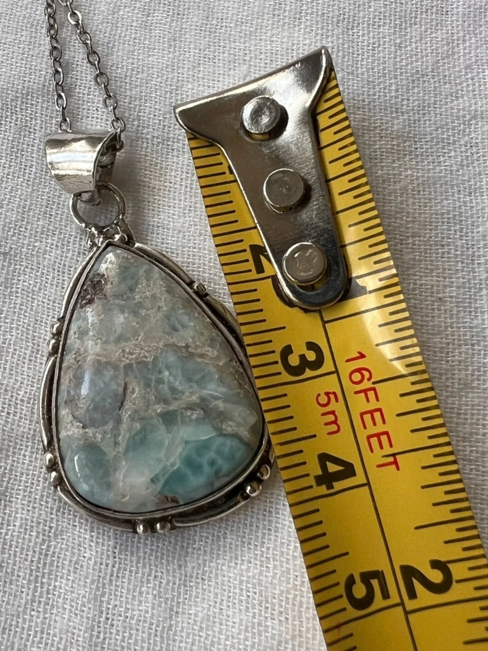 925 Calming Caribbean Larimar Pendant Necklace